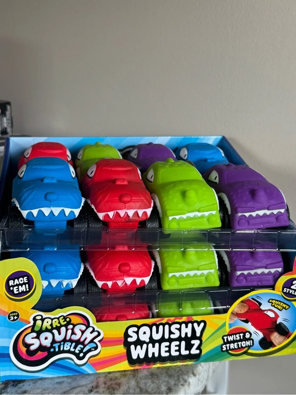 Squish Wheels Kids Stretchy Toy Car - Blue, Red, Green, Purple